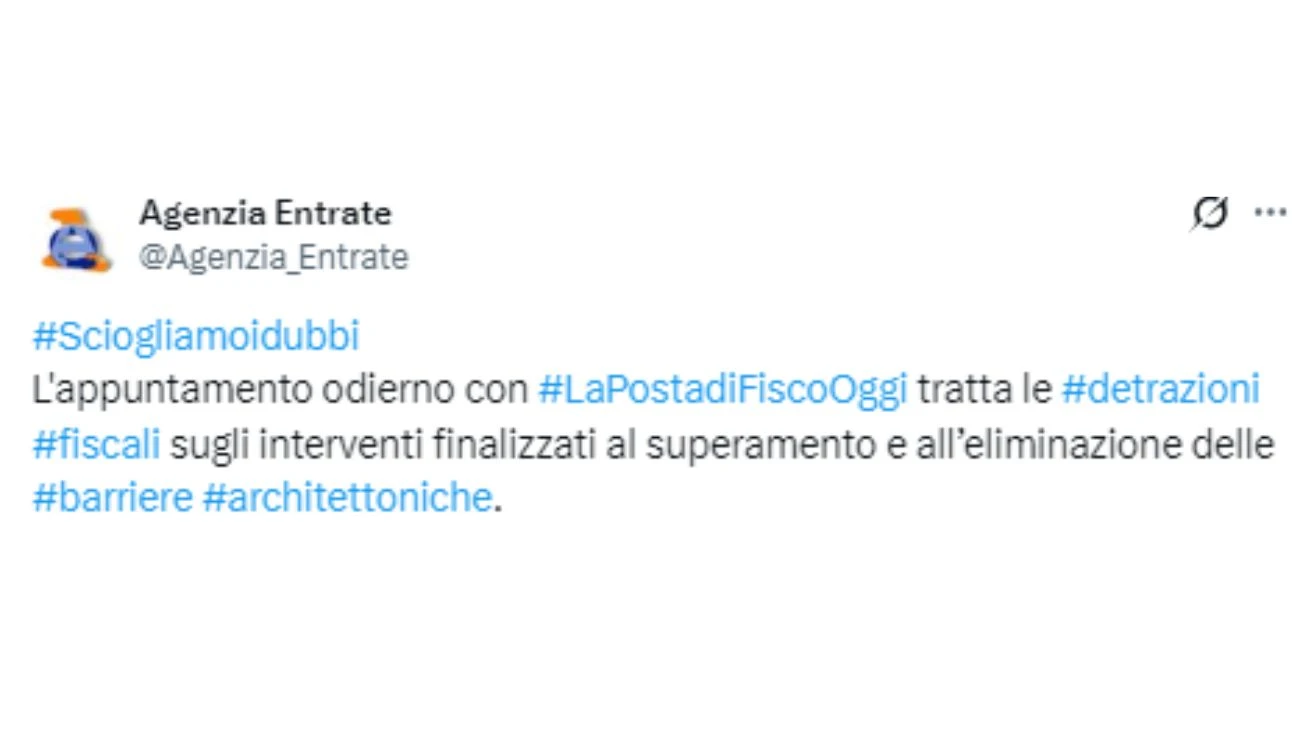 Detrazioni eliminazione barriere architettoniche