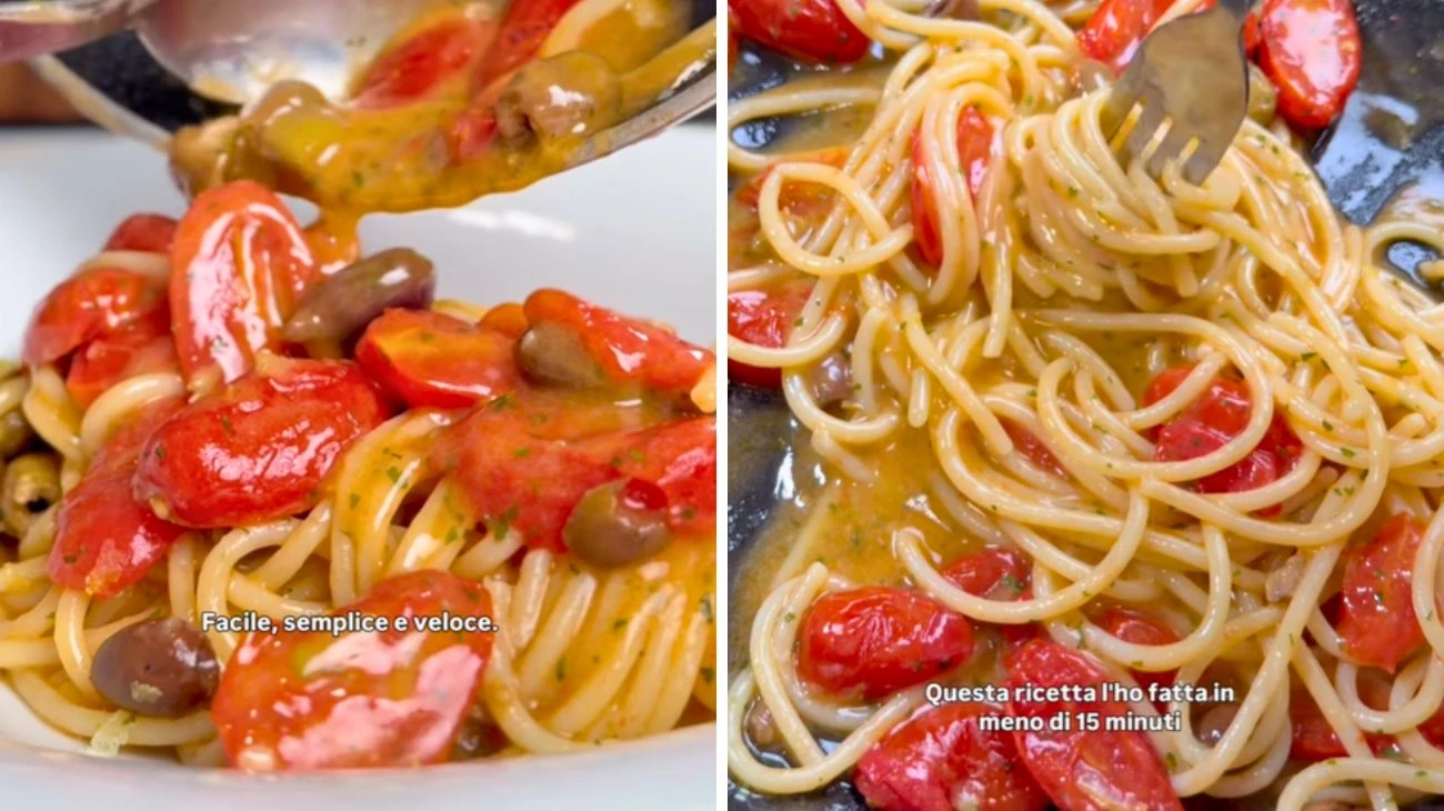 Spaghetti pomodori olive