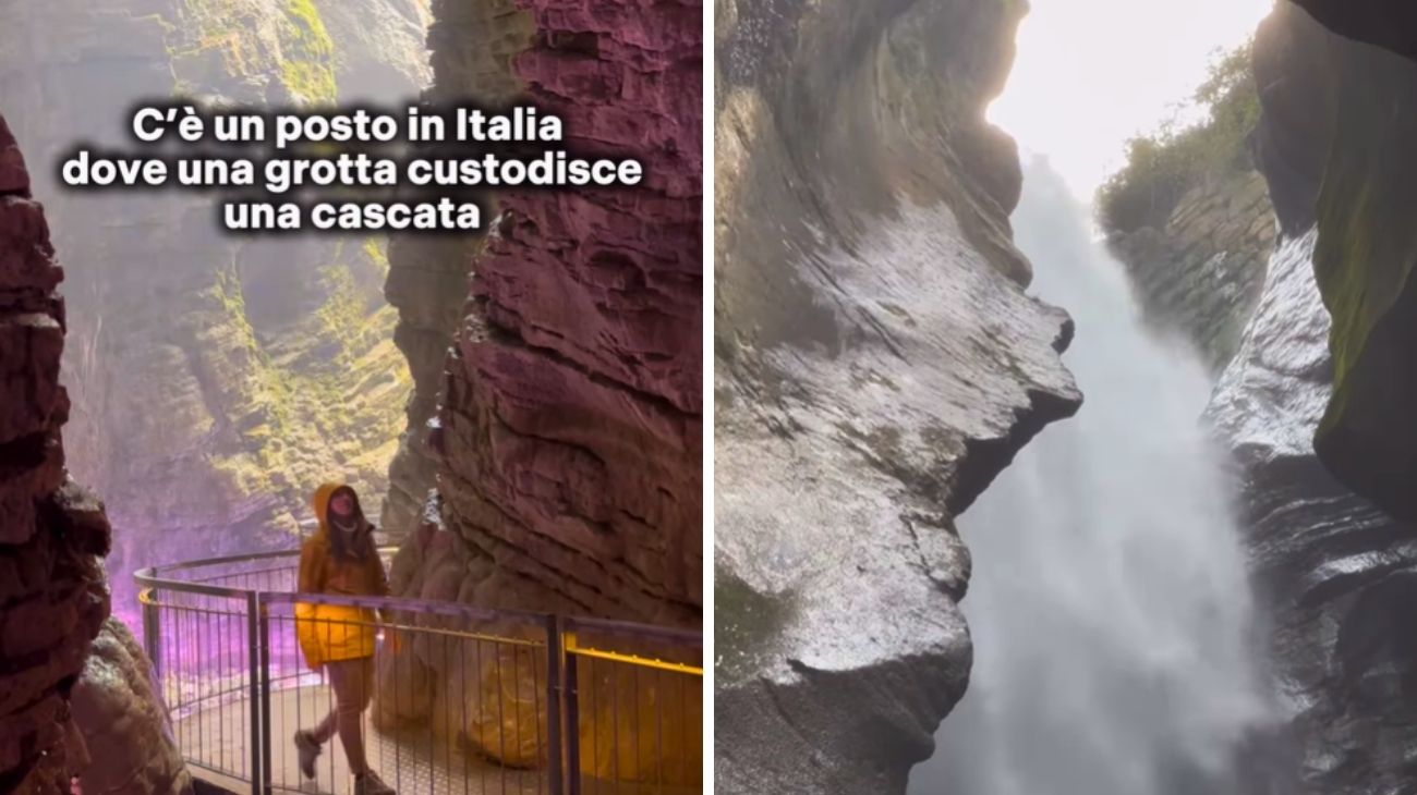Trentino cascata grotta