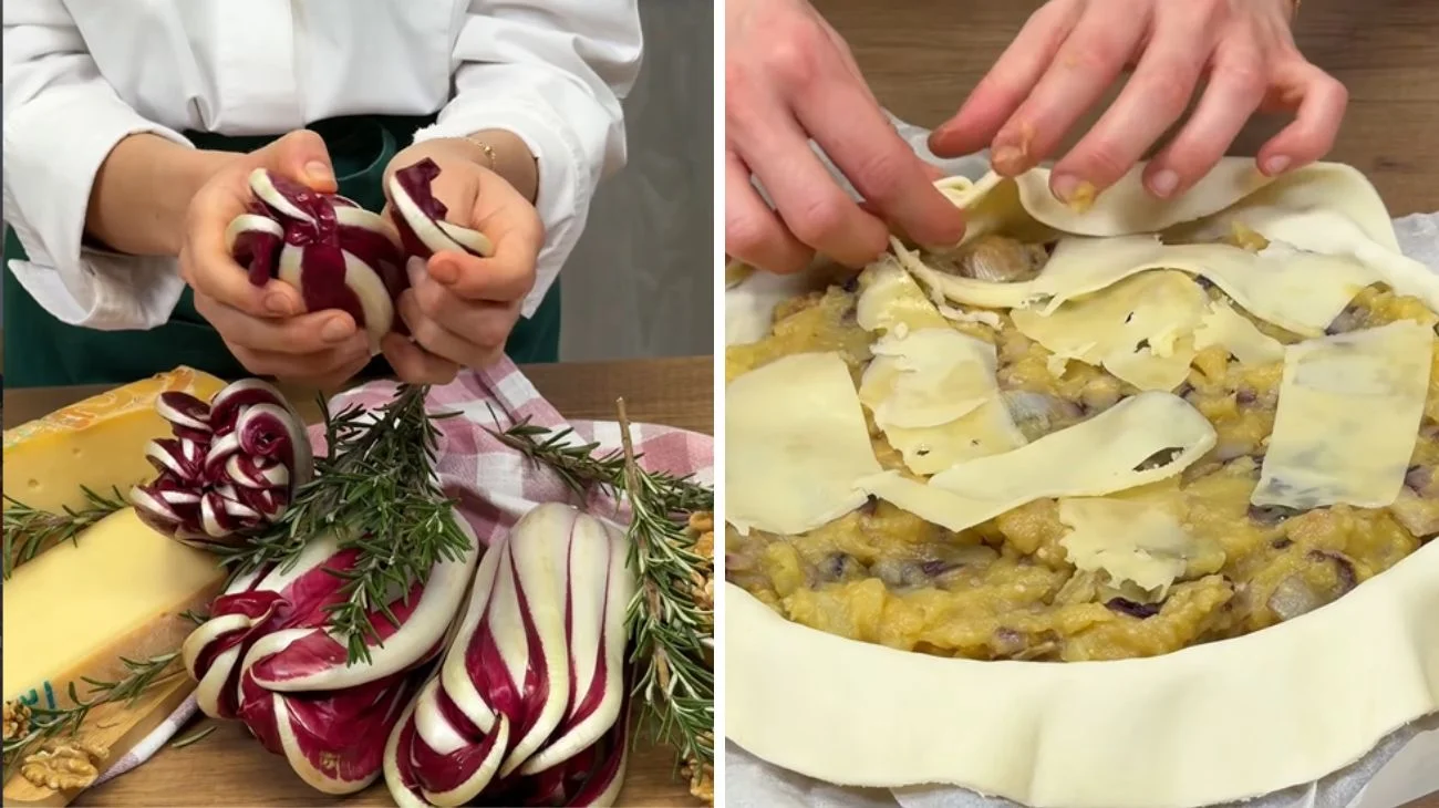 Torta salata radicchio e patate