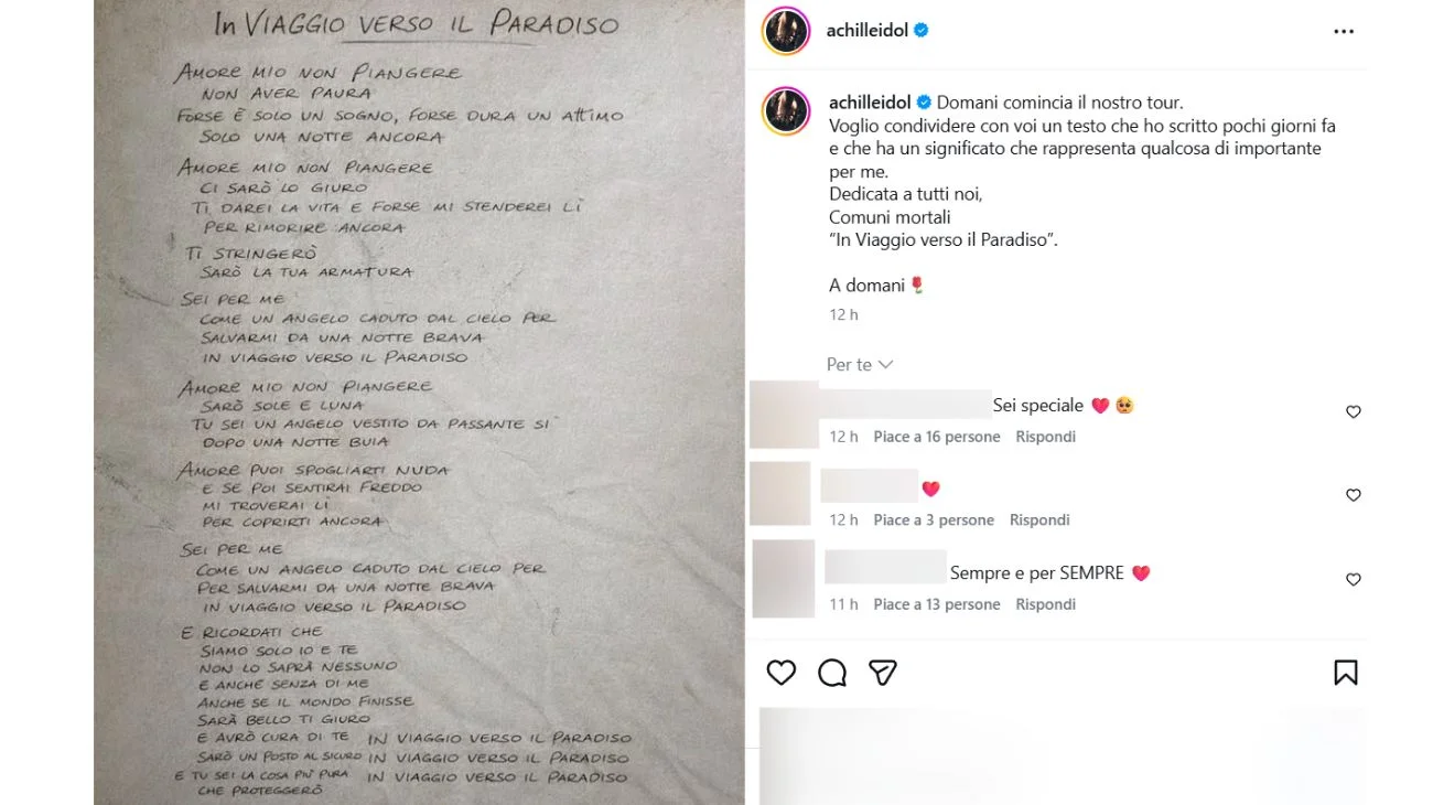 achille lauro testo inedito