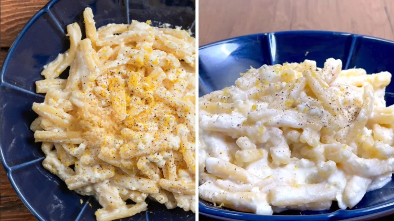 Pasta limone e feta