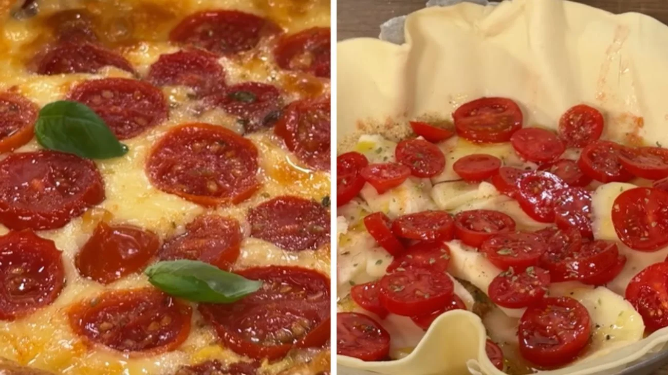 Torta salata con pomodorini