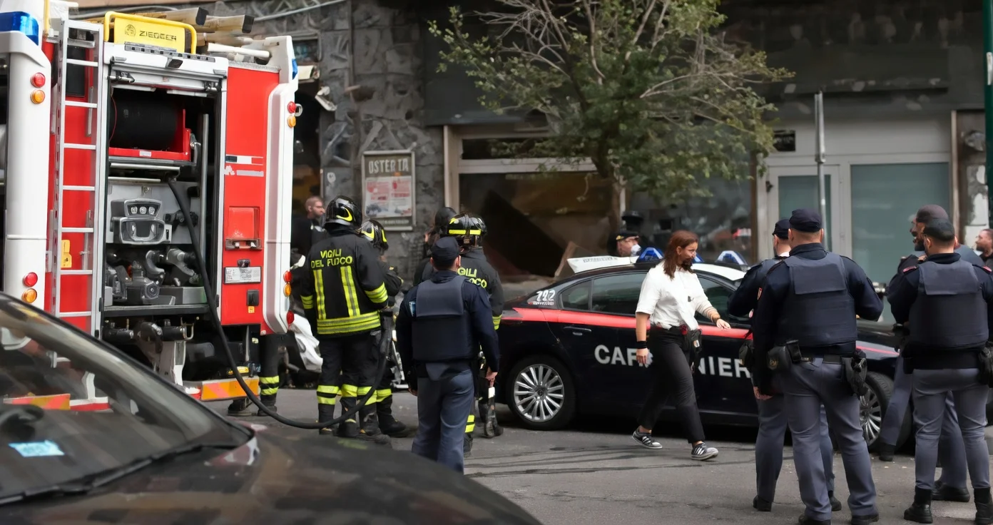 L'arrivo dei carabinieri a seguito della rapina al Vomero, Napoli