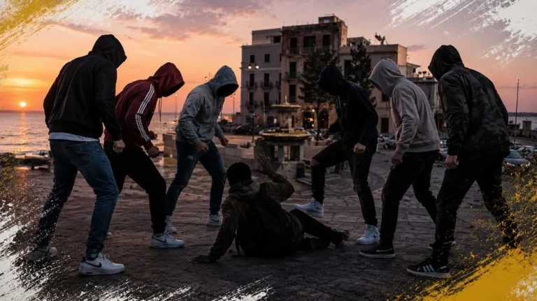 Migrante aggredito (Immagine generata con AI) - Tuttonotizie.eu