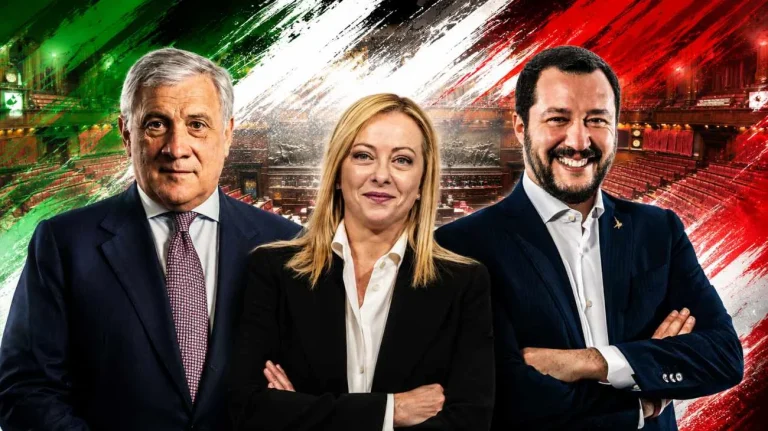 Antonio Tajani, Giorgia Meloni e Matteo Salvini (Immagine generata con AI) -Tuttonotizie.eu
