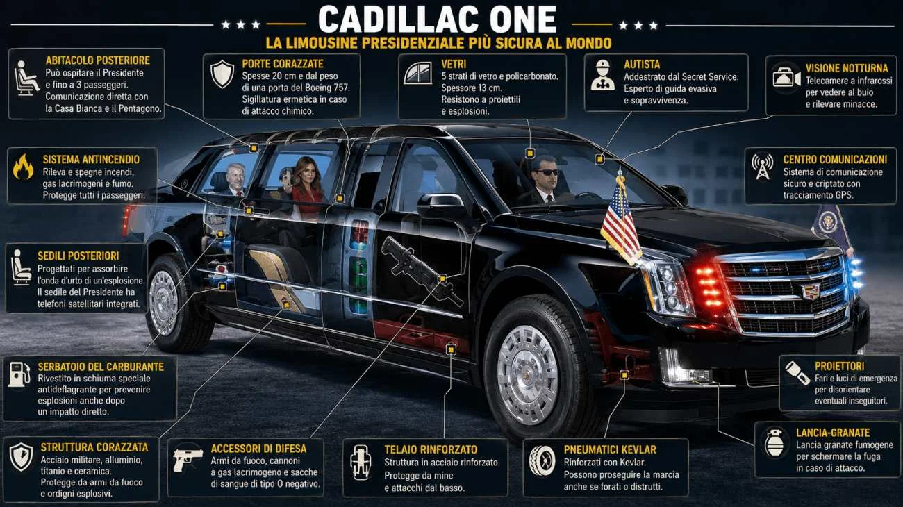 I segreti dell'auto bunker di Donald Trump: c'è di tutto nascosto dentro