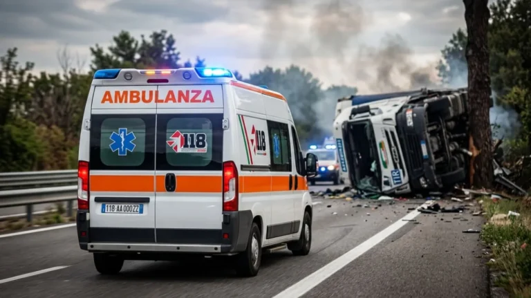 Tir ribaltato (Immagine generata con AI) - Tuttonotizie.eu