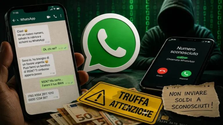 Truffa WhatsApp (Immagine generata dall'AI) - Tuttonotizie.eu
