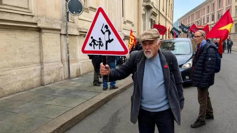 Pietro Perotti, l'ex operaio Fiat di 87 anni che fotografava i bagni di Mirafiori, in piazza con gli studenti